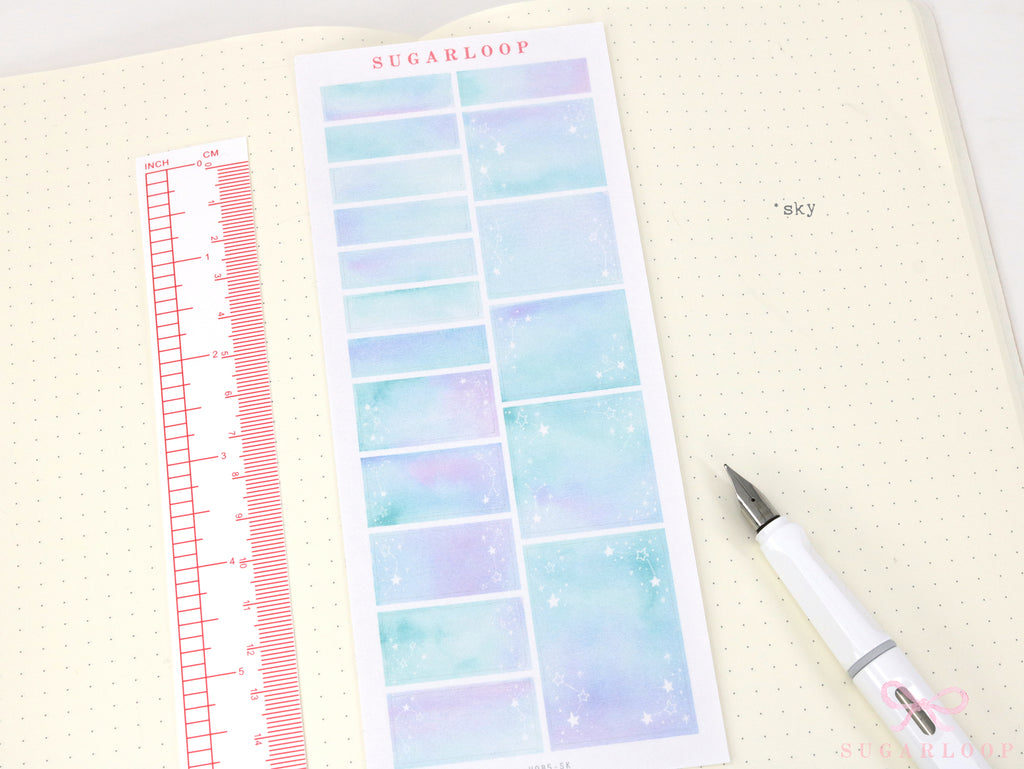 Hobonichi Cousin Hourly Time Blocks: Watercolor  Moon and Stars