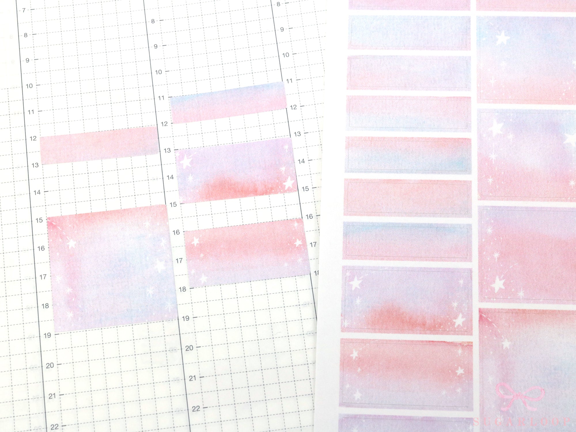Hobonichi Cousin Hourly Time Blocks: Watercolor  Moon and Stars