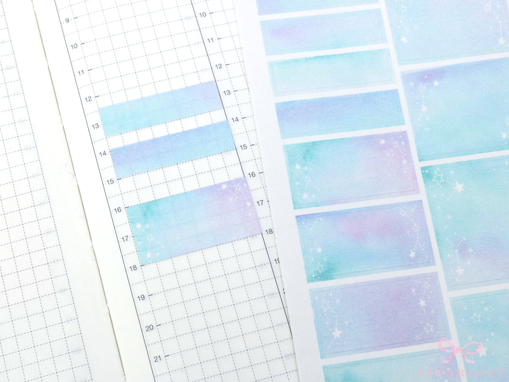 Hobonichi Cousin Hourly Time Blocks: Watercolor  Moon and Stars