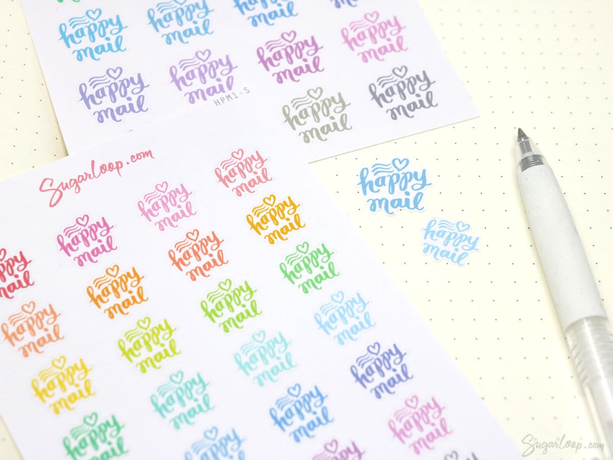 Happy Mail Bujo Journal Planner Stickers: Rainbow