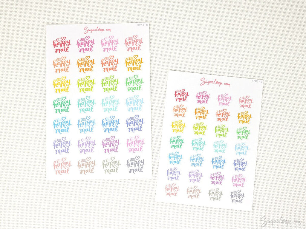 Happy Mail Bujo Journal Planner Stickers: Rainbow