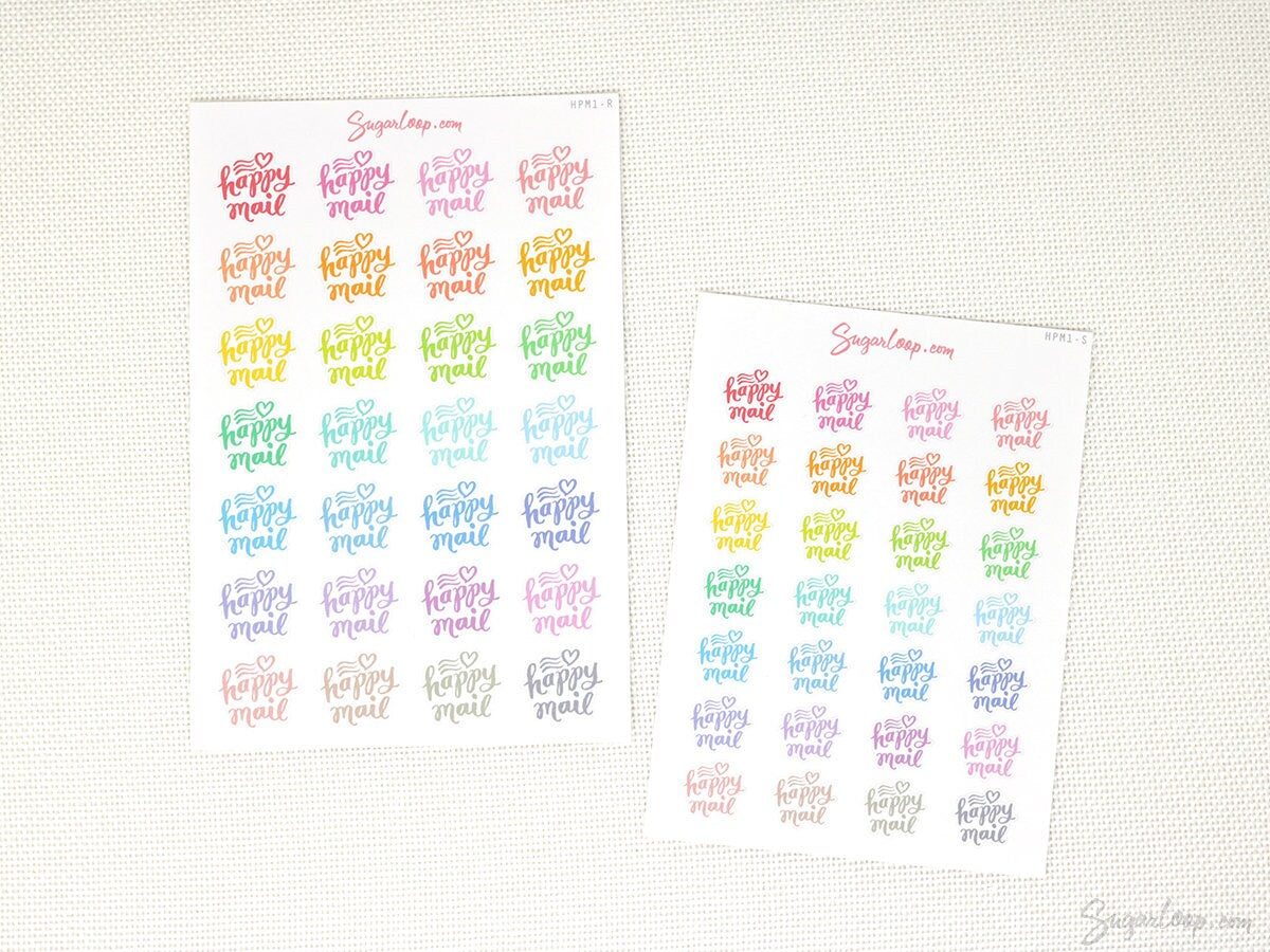 Happy Mail Bujo Journal Planner Stickers: Rainbow