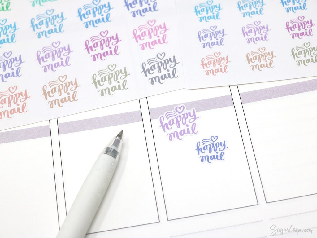 Happy Mail Bujo Journal Planner Stickers: Rainbow