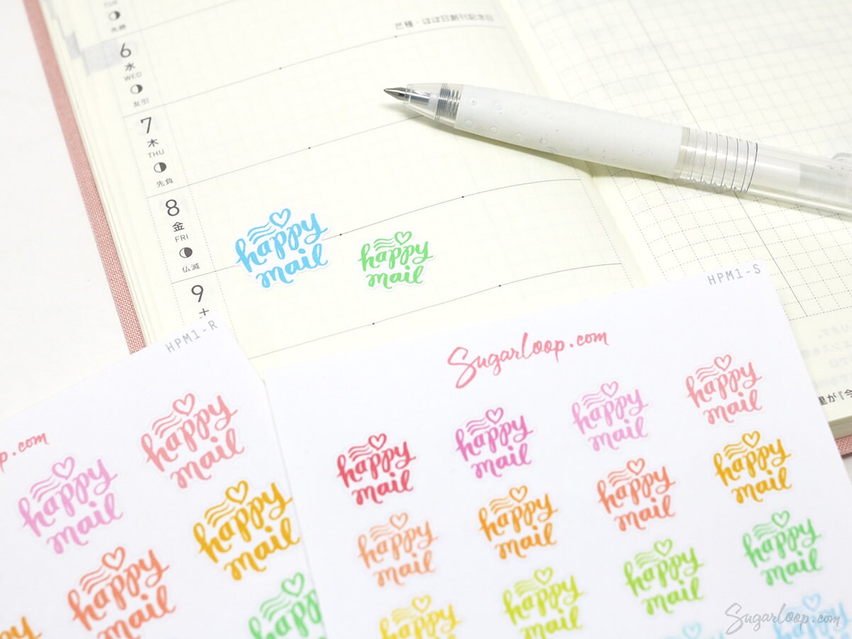Happy Mail Bujo Journal Planner Stickers: Rainbow