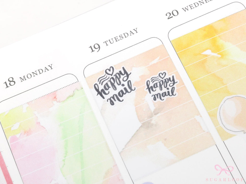 Happy Mail Bujo Planner Stickers: Ink Wash
