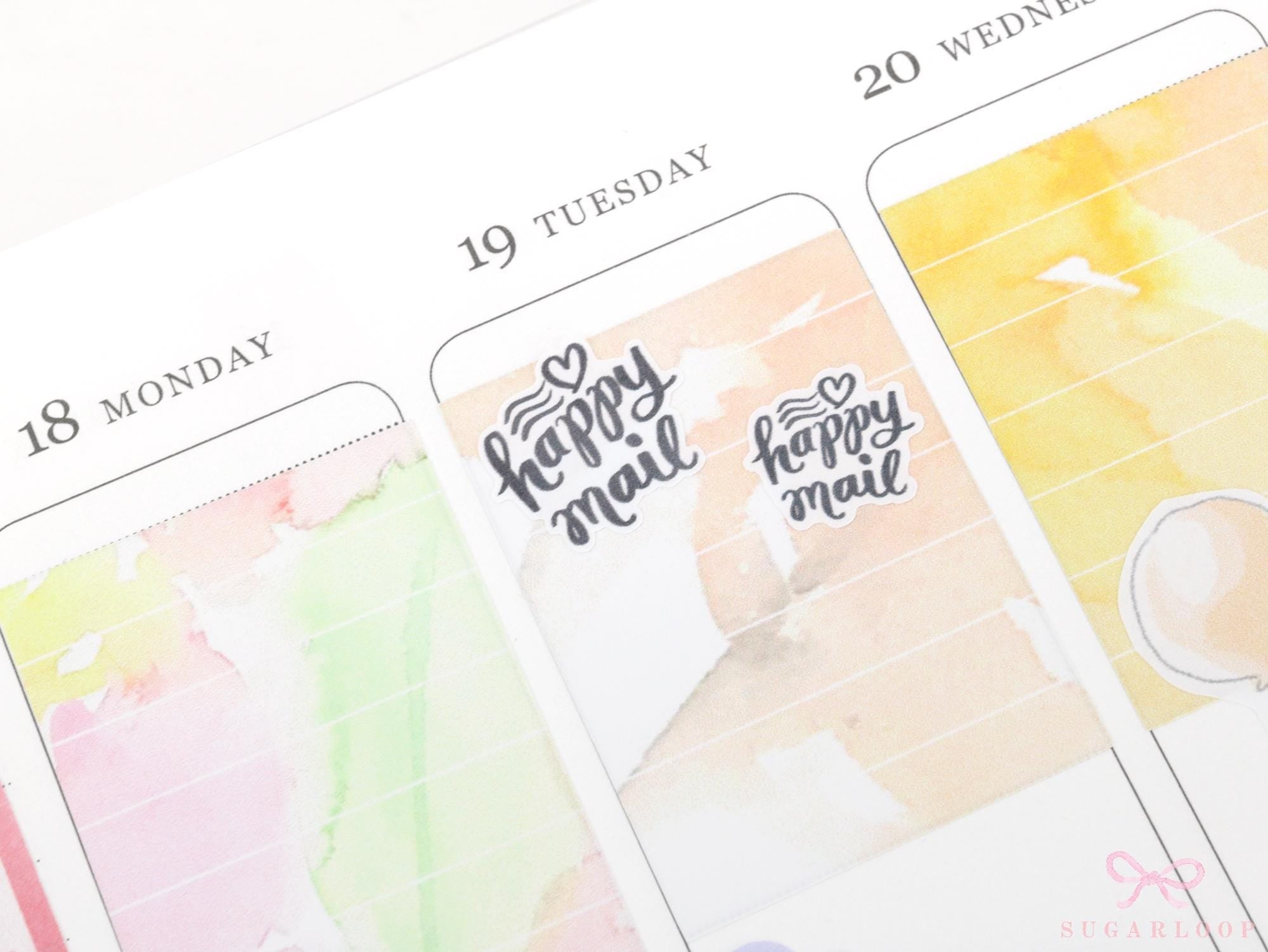 Happy Mail Bujo Planner Stickers: Ink Wash