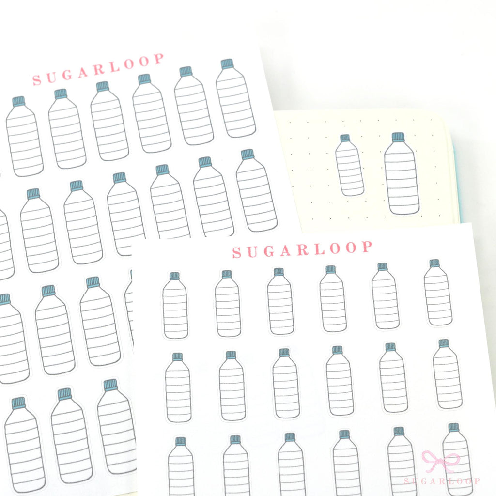 Hydration Tracker Stickers for Planners & Bullet Journals: 1in (25mm) or 0.75in (19 mm)