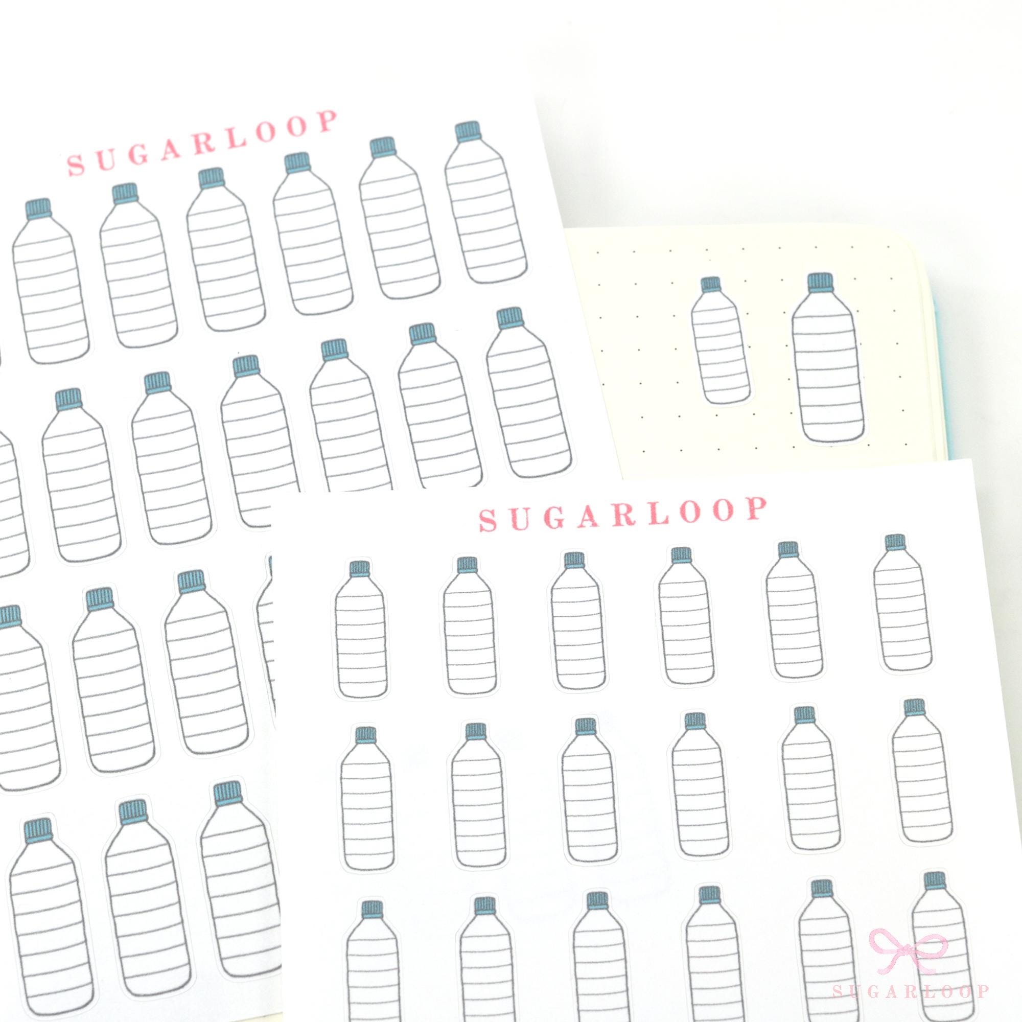 Hydration Tracker Stickers for Planners & Bullet Journals: 1in (25mm) or 0.75in (19 mm)