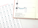 Hydration Tracker Stickers for Planners & Bullet Journals: 1in (25mm) or 0.75in (19 mm)