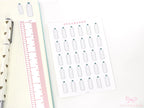 Hydration Tracker Stickers for Planners & Bullet Journals: 1in (25mm) or 0.75in (19 mm)