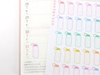 Gym Water Bottle Bujo Planner Stickers Hydrate Tracker