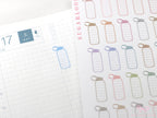 Gym Water Bottle Bujo Planner Stickers Hydrate Tracker
