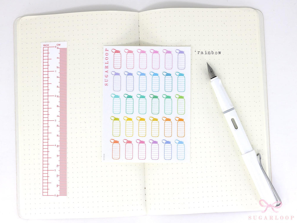 Gym Water Bottle Bujo Planner Stickers Hydrate Tracker