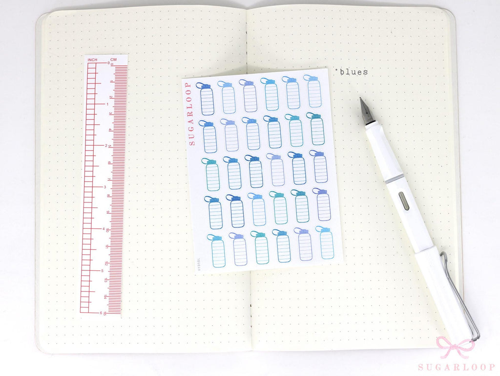 Gym Water Bottle Bujo Planner Stickers Hydrate Tracker