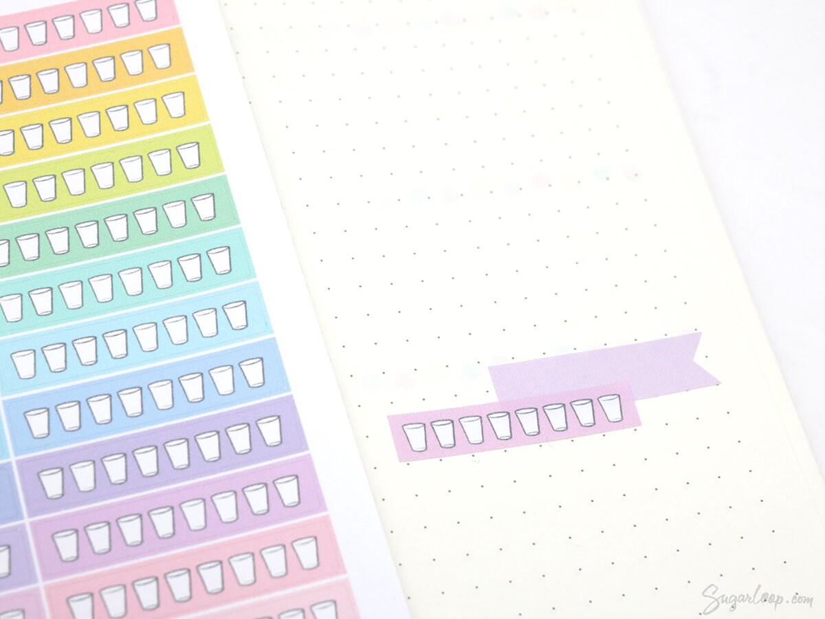 Water Glass Hydration Habit Tracker Stickers for Planners and Journals