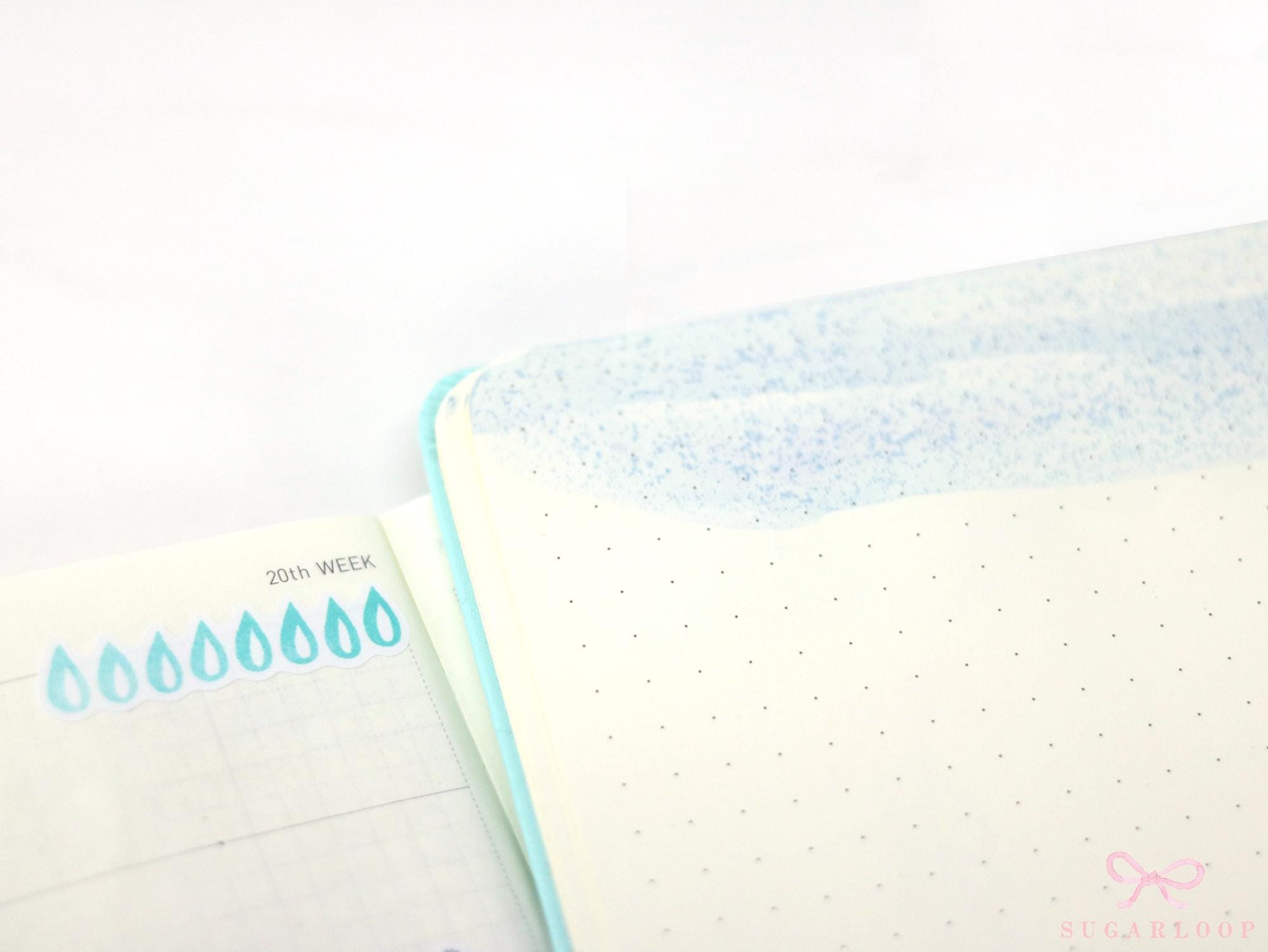 Water Drop Hydration Habit Tracker Stickers for Planners and Journals