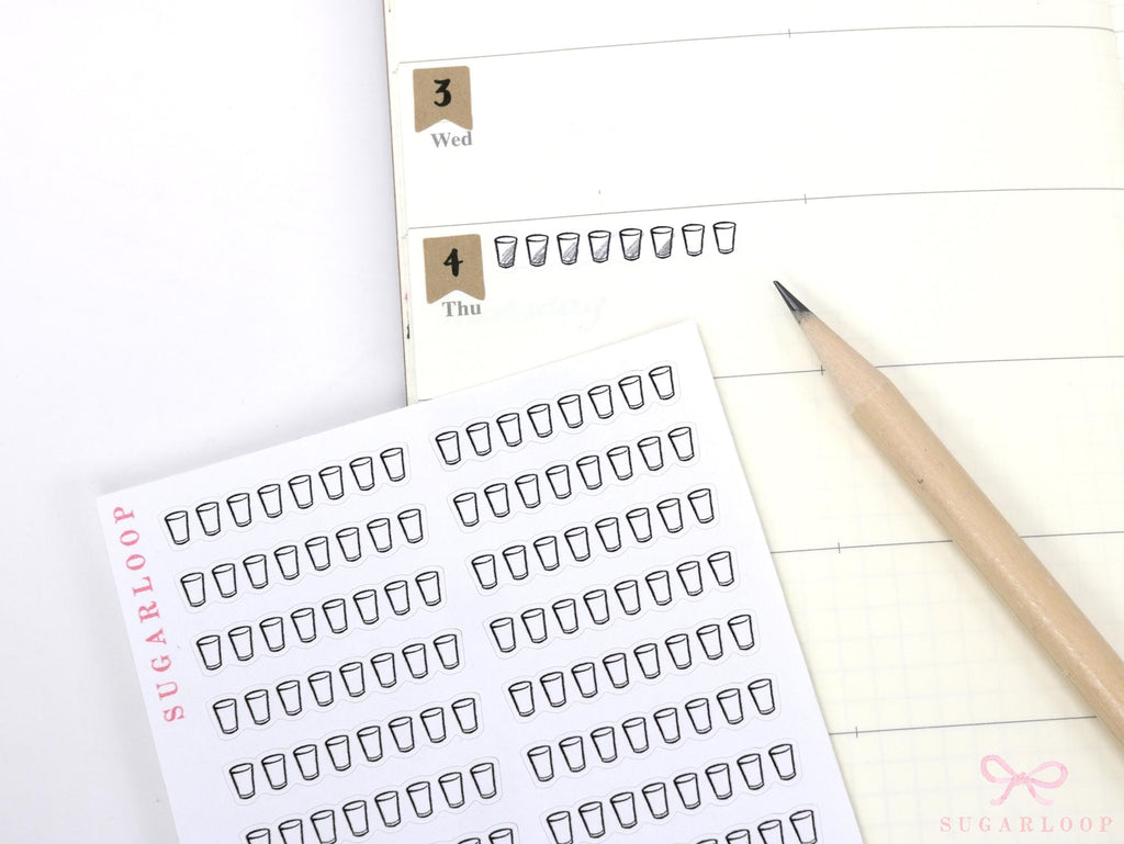 Water Hydration Drink Water Habit Tracker Stickers for Planners and Journals