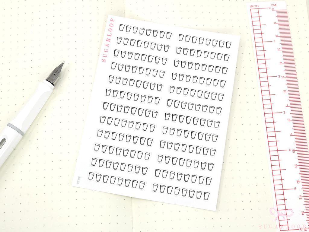 Water Hydration Drink Water Habit Tracker Stickers for Planners and Journals
