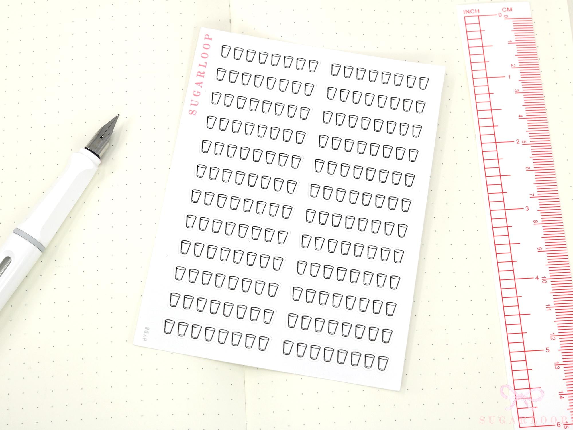 Water Hydration Drink Water Habit Tracker Stickers for Planners and Journals