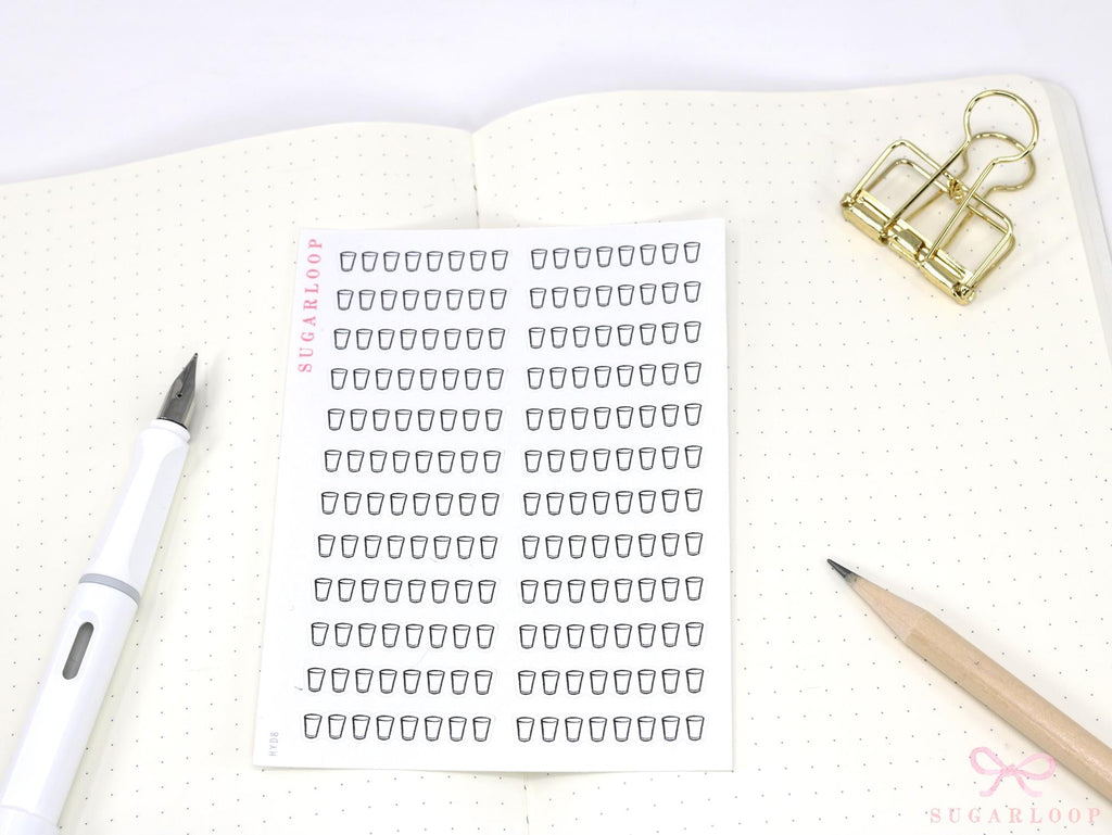 Water Hydration Drink Water Habit Tracker Stickers for Planners and Journals
