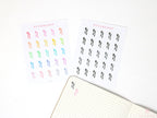 Meal Plan Prep Icon Bujo Planner Stickers: Rainbow or Neutral