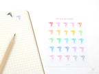 Hair Dryer Haircut Appointment Bujo Journal Planner Stickers: Rainbow or Neutral