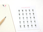 Wine Glass Icon Bujo Planner Stickers: Rainbow or Neutral