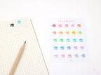 House Rent Icon Bujo Journal and Planner Stickers: Rainbow or Neutral