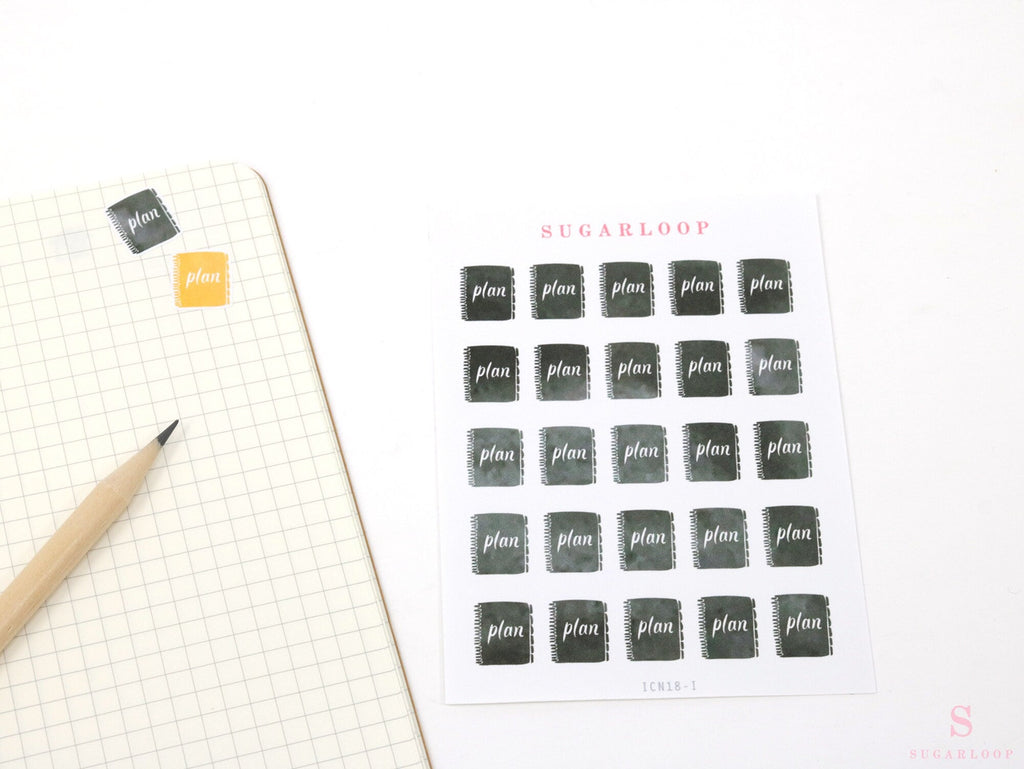 Planner, Planning Time Icon Stickers for Bujo Journals and Planners