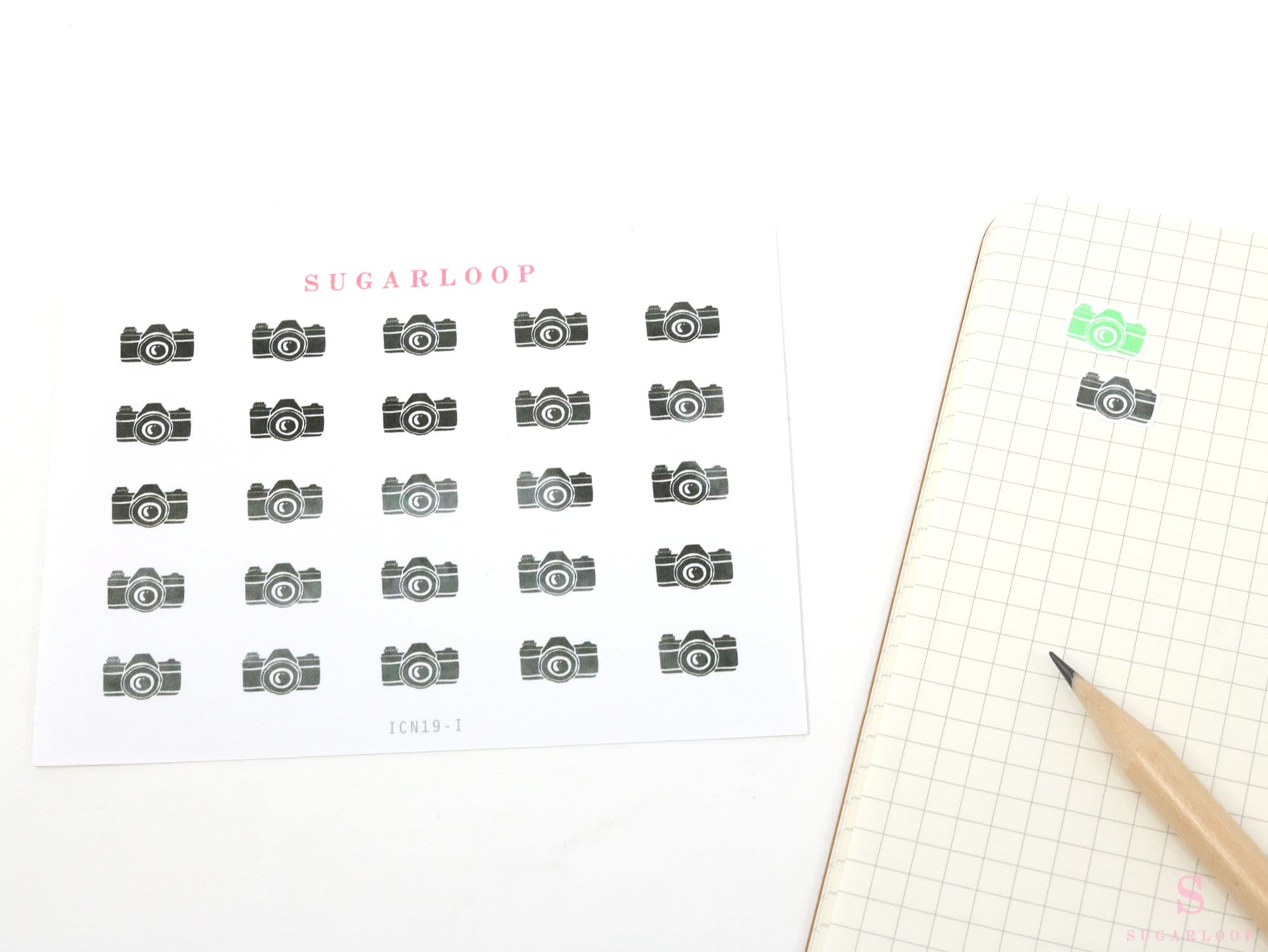 Camera Video Icon Bujo Journal Planner Stickers: Vintage Retro Style