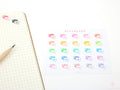 Happy Mail Script Bujo Journal Planner Stickers: Rainbow or Neutral