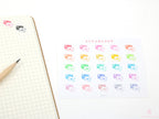 Happy Mail Script Bujo Journal Planner Stickers: Rainbow or Neutral