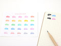 Car Finance Maintenance Icons Planner, Bujo & Journal Stickers: Rainbow or Neutral