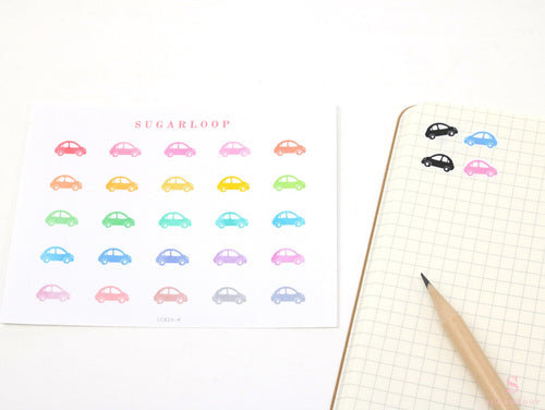 Car Finance Maintenance Icons Planner, Bujo & Journal Stickers: Rainbow or Neutral