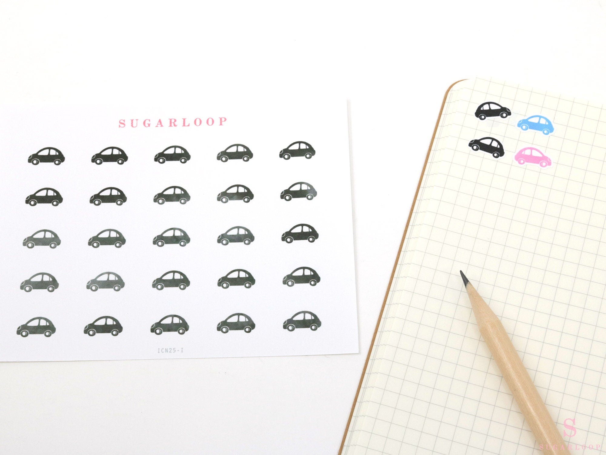 Car Finance Maintenance Icons Planner, Bujo & Journal Stickers: Rainbow or Neutral