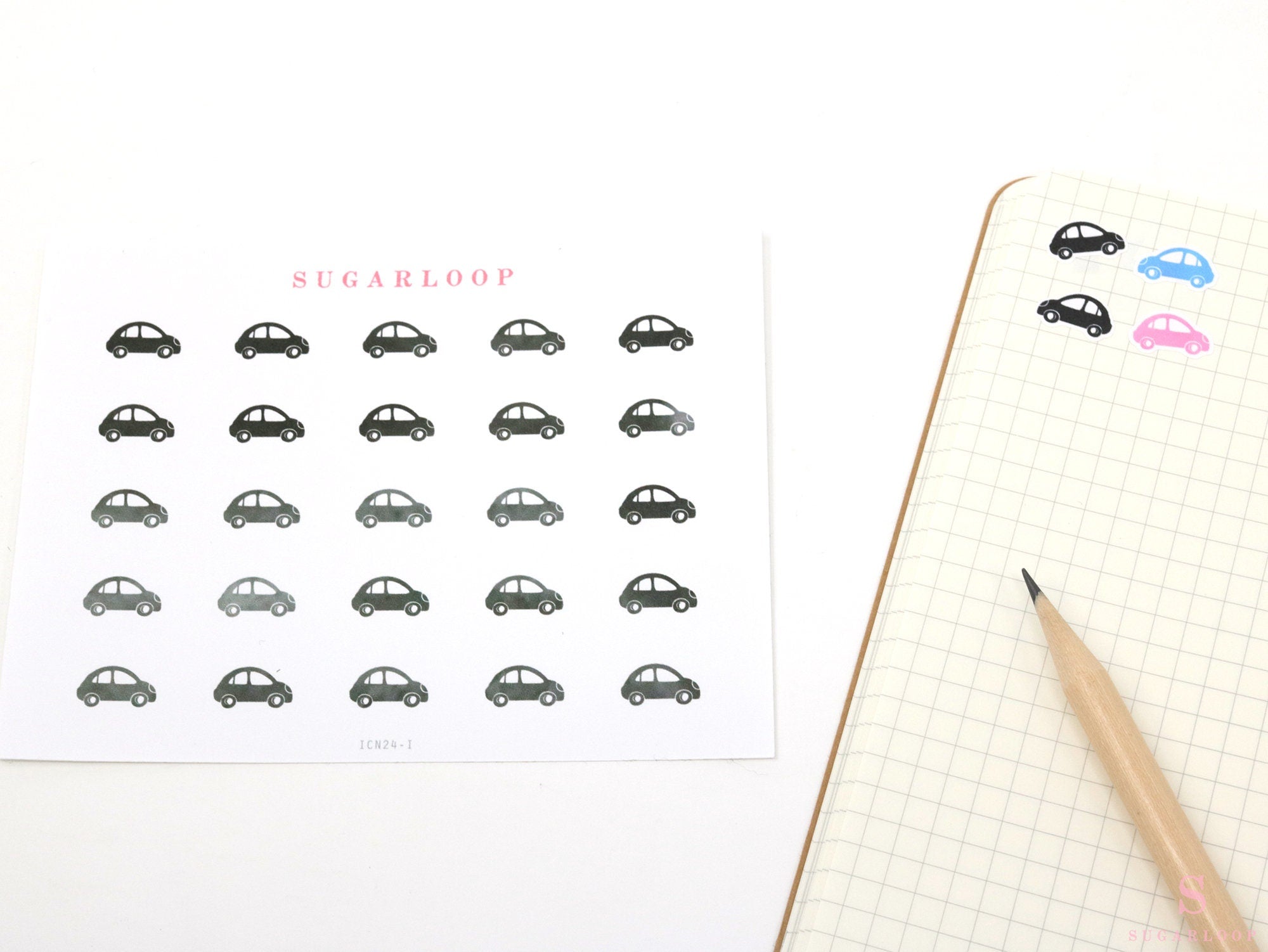 Car Finance Maintenance Icons Planner, Bujo & Journal Stickers: Rainbow or Neutral