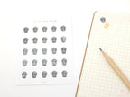 Popcorn Movie Streaming Icon Bujo Planner Stickers: Rainbow or Neutral