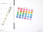 PTO Paid Time Off Icon Bujo Journal Planner Stickers: Rainbow