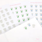 Trash Can Garbage Rubbish Bin Icon Planner Bujo Journal Stickers: Watercolor Style