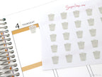 Trash Can Garbage Rubbish Bin Icon Planner Bujo Journal Stickers: Watercolor Style