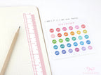 WFH WFO Work From Home Icon Stickers for Office Planner, Bujo & Journal: Rainbow Dots