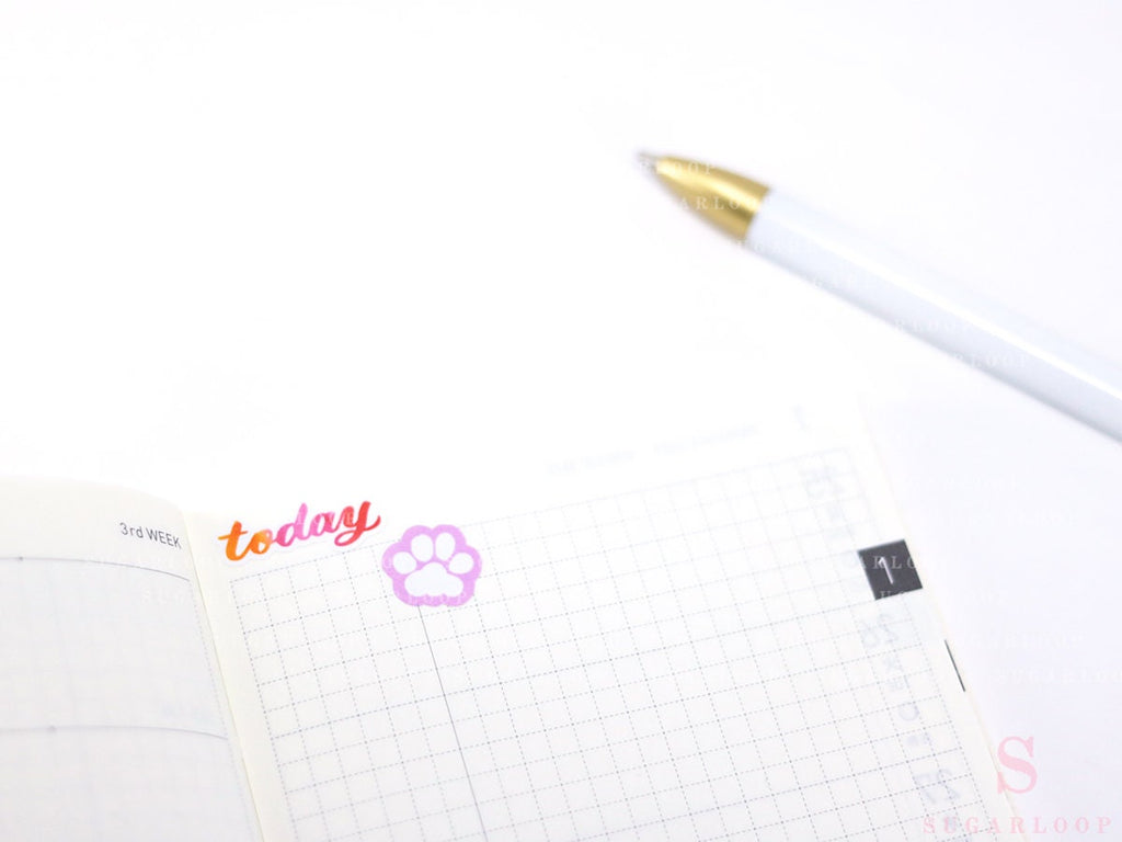 Cat & Dog Pet Paw Icons Stickers for Planners Bujo & Journals: Rainbow