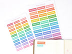 Vacation Vacay Brush Script Hand Lettered Banner Flag Bujo Planner Stickers: Rainbow