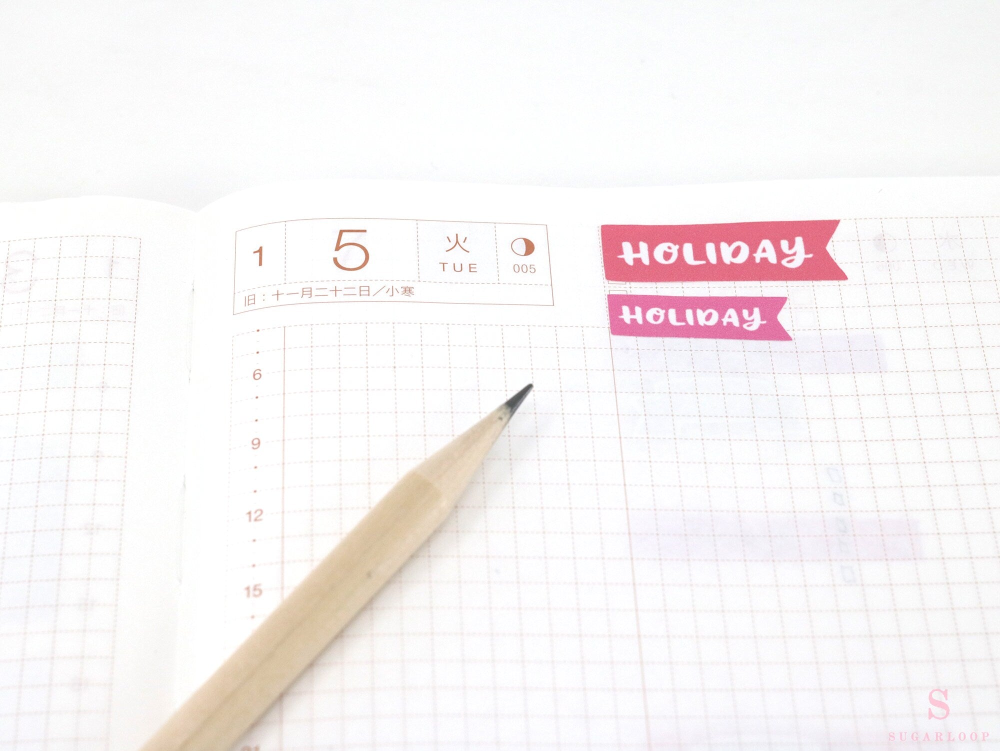 Holiday Brush Script Hand Lettered Banner Flag Bujo Planner Stickers: Rainbow