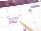 Holiday Brush Script Hand Lettered Banner Flag Bujo Planner Stickers: Rainbow