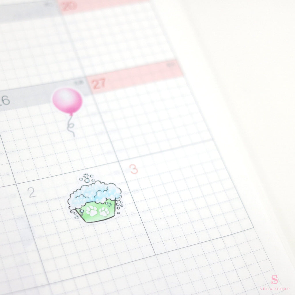 Dog Cat Pet Icons - Bath Grooming Planner & Bujo Journal Stickers