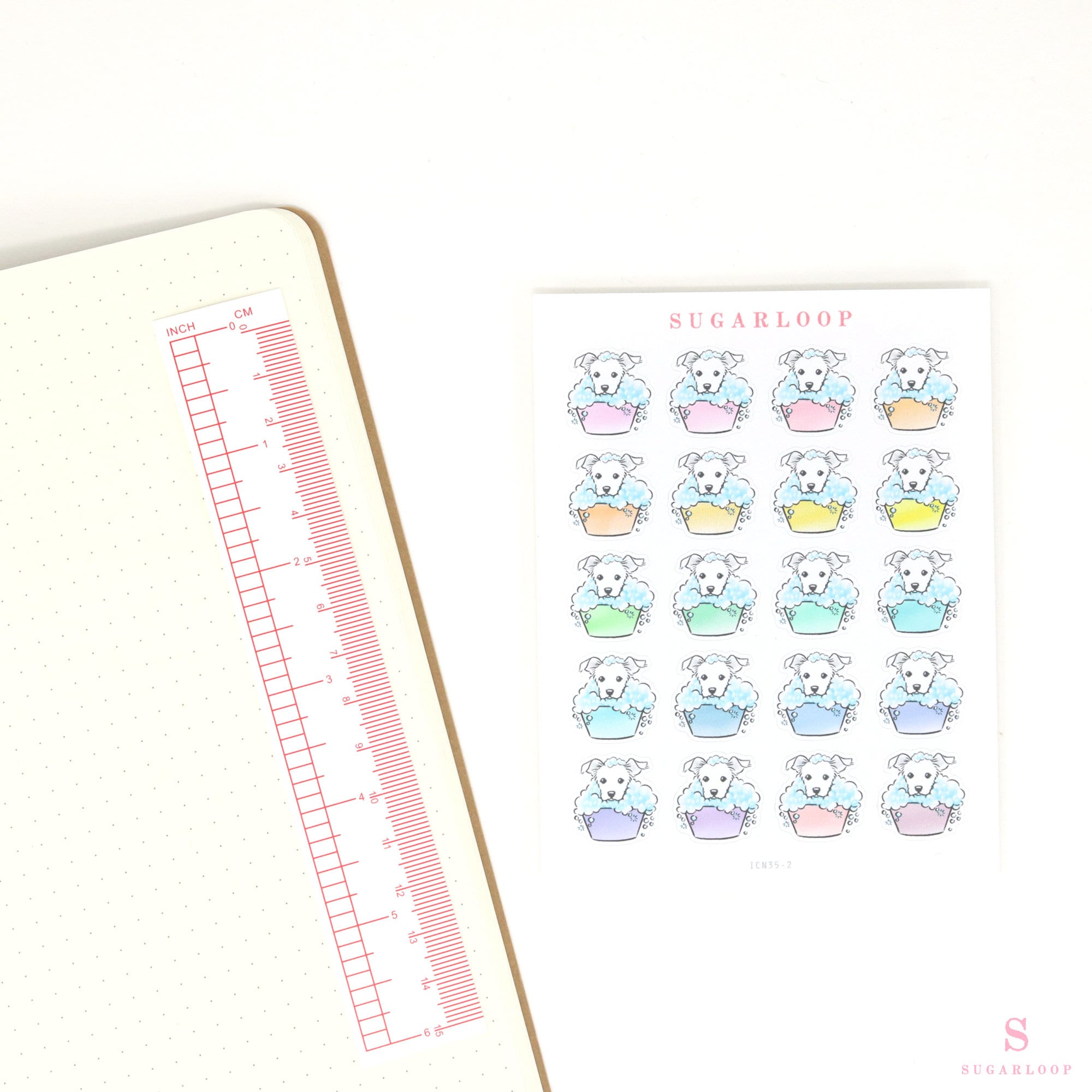 Dog Cat Pet Icons - Bath Grooming Planner & Bujo Journal Stickers