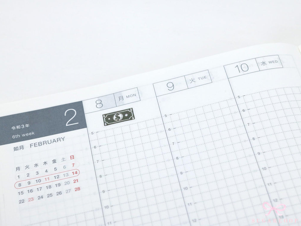 Pay Day Dollar Bill  Icon Planner & Journal Stickers: Rainbow or Neutral