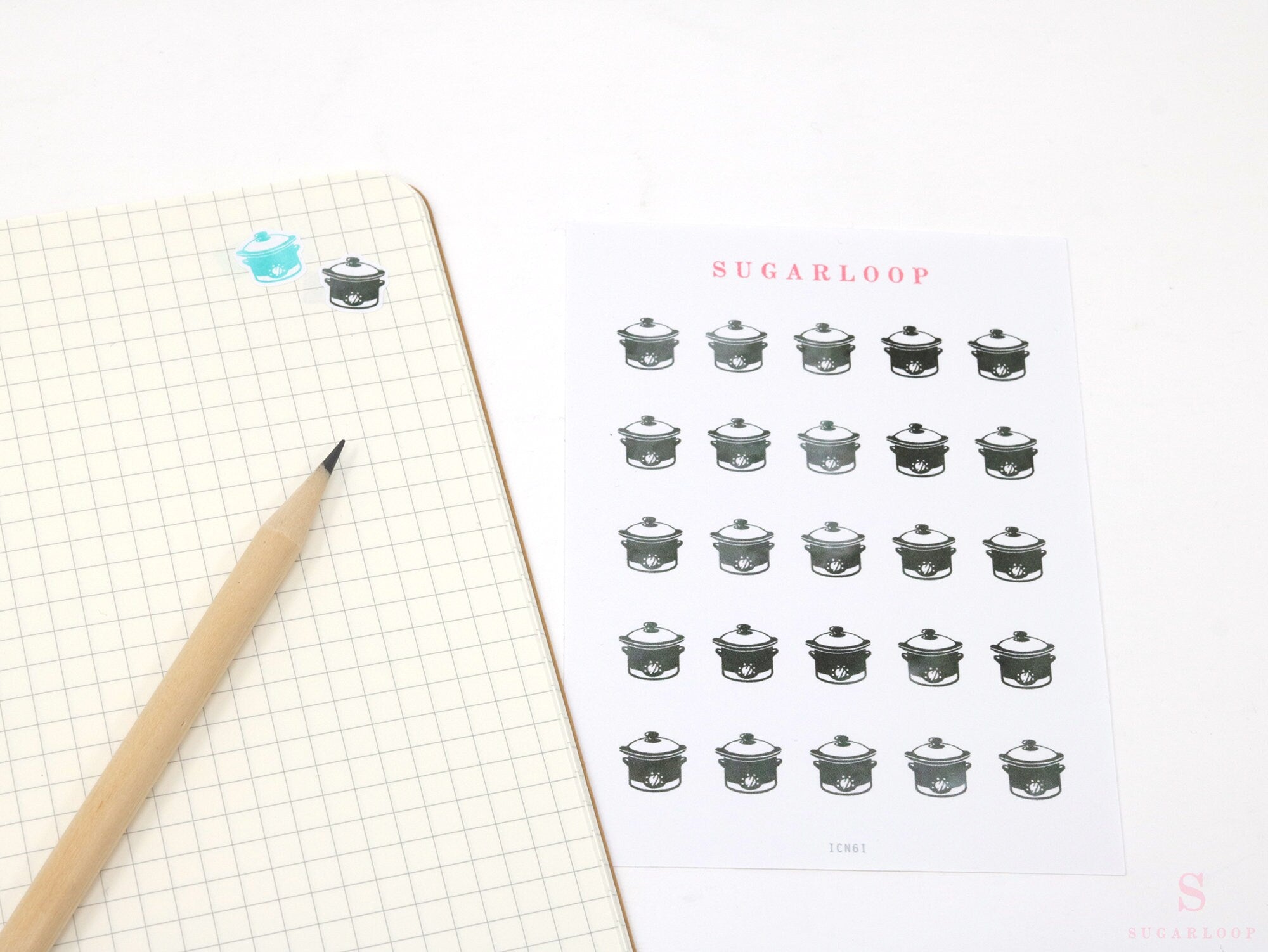 Cooking Meal Prep Plan Icon Bujo Planner Stickers: Rainbow or Neutral