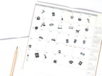 Coffee Icon Bujo Planner Stickers: Rainbow or Neutral